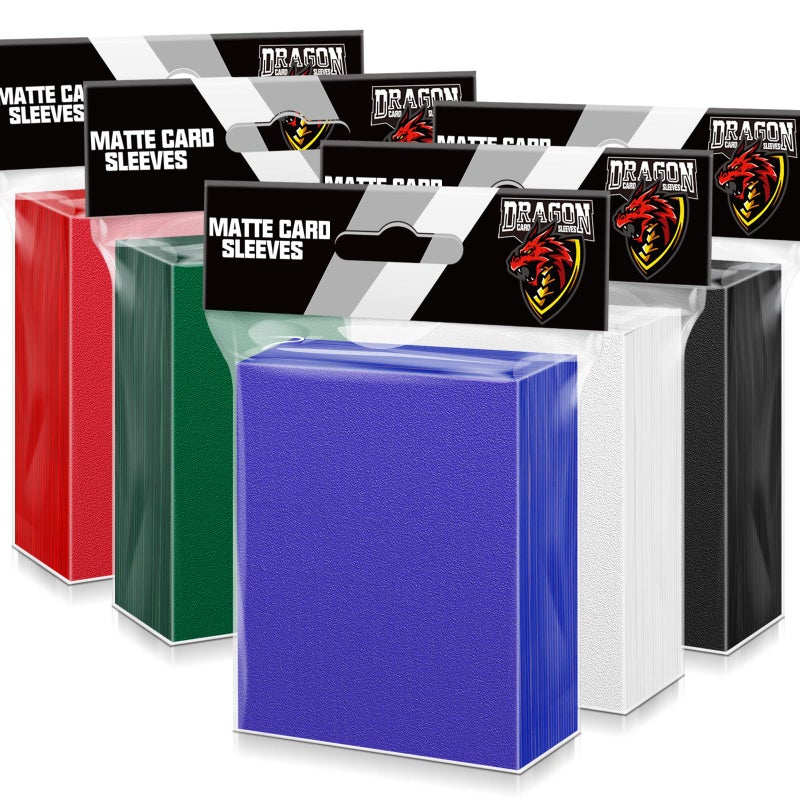Kitoyz 500Pcs Trading Card Sleeves, Matte Top Loading Sleeves for Standard Cards 2.5Inch X 3.5Inch, Card Protector Sleeves for Baseball Card,Sports Cards,Game Card (5 Colors) - Image 1